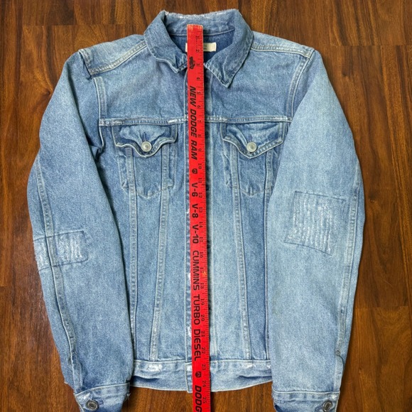 ALLSAINTS Distressed Denim Jacket Men's Size Small Blue Jean Jacket - Picture 3 of 6